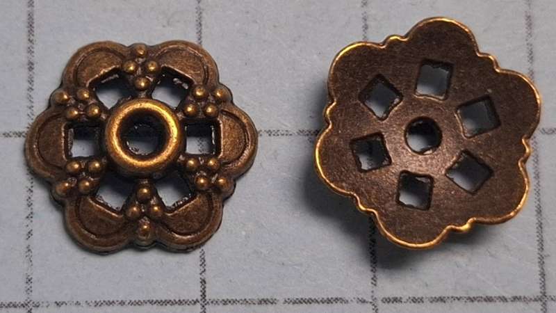 Bead Cap -  Bronze - 12mm -  each