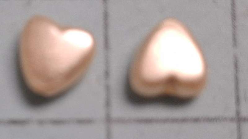 White Beige heart seed bead -  each