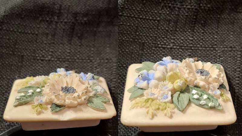 Miniature ceramic trinket box with lid