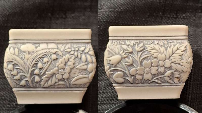 Miniature ceramic trinket box with lid