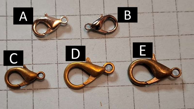 C  - Brass Lobster Claw Clasp - each