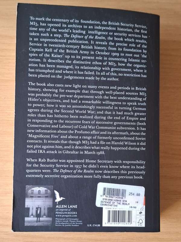 Christopher Andrew - The Defence of the Realm: The Authorized History of MI5 -  p 1088