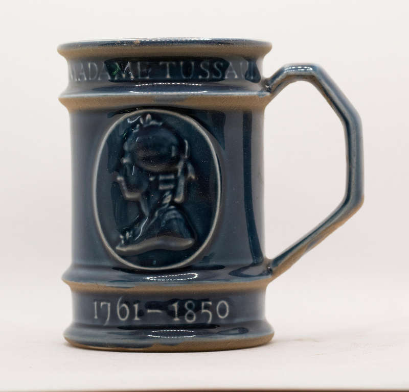 Rare Commemorative Mug  Madame Tussaud  Deep Cobalt Relief  c. 20th Century
