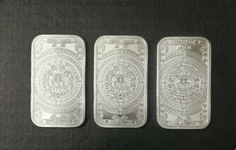 ONE TROY OZ SILVER AZTEC BARS [CAP]