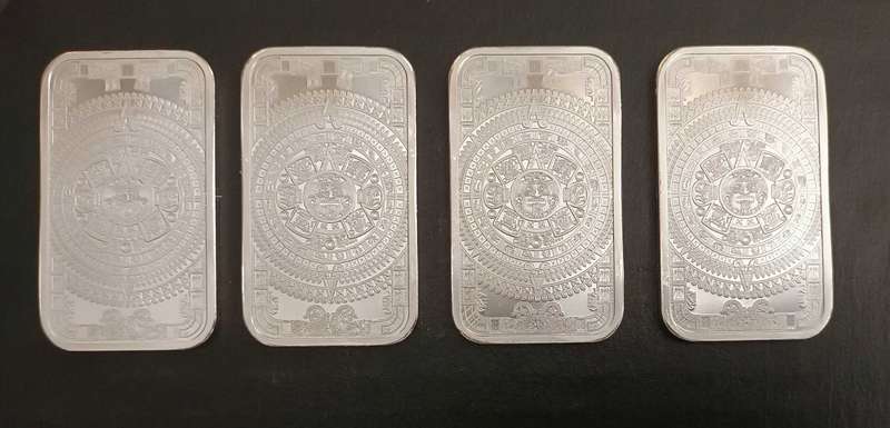 ONE TROY OZ SILVER AZTEC BARS [CAP]