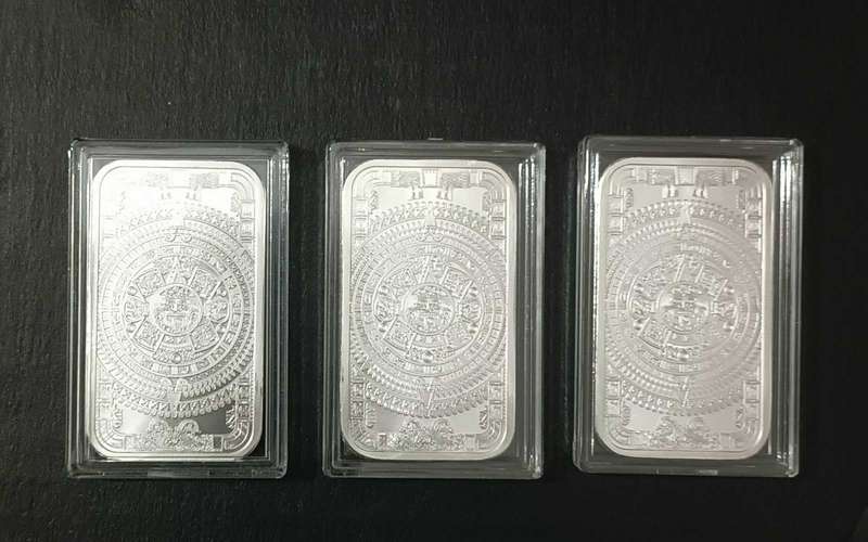 ONE TROY OZ SILVER AZTEC BARS [CAP]