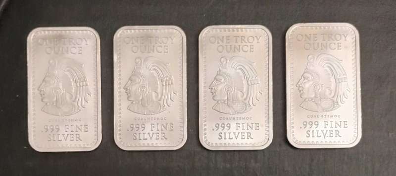ONE TROY OZ SILVER AZTEC BARS [CAP]
