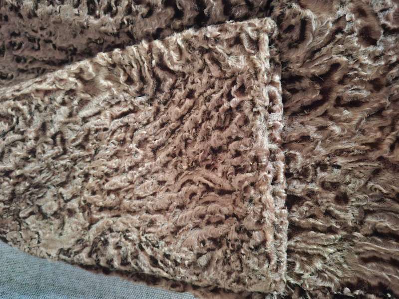 Vintage Karakul ladies coat - caramel with a warm gold hue and fur collar - superb condition