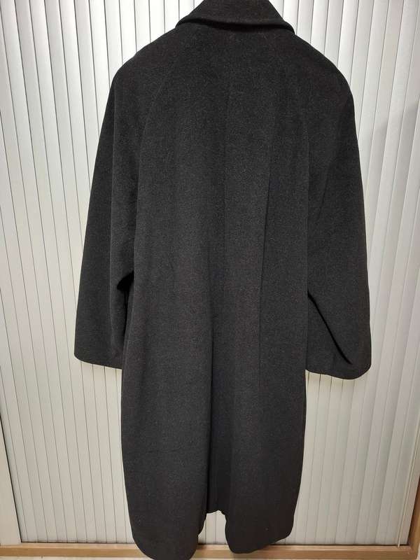 Vintage Black Women's XL Double Breasted Cashmere 3/4 Length Winter Coat - Excellent Condition