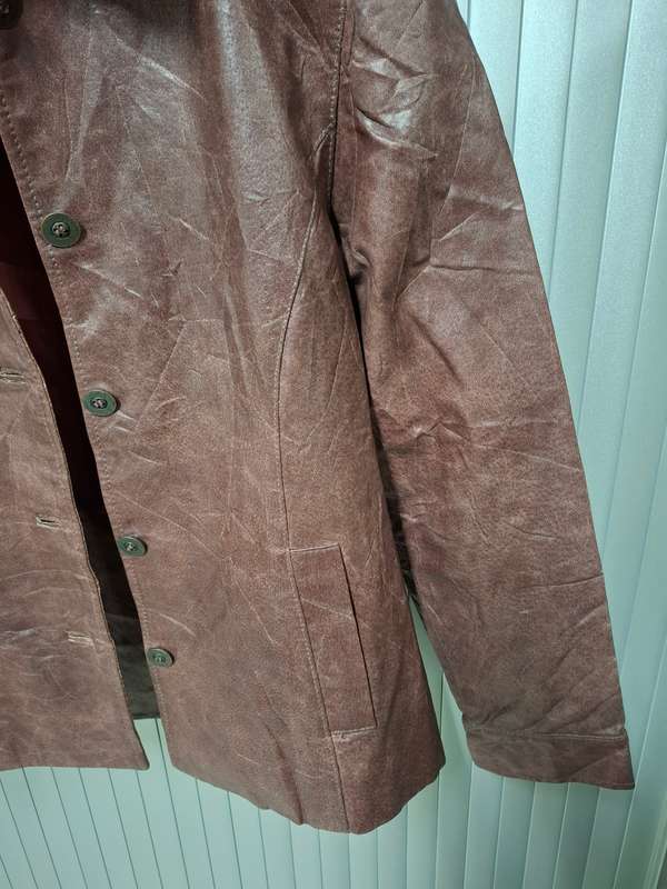 Vintage Burgundy Leather Jacket - Ladies Size S - Stunning Slim fit