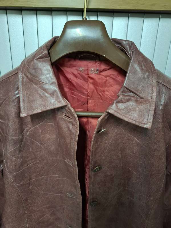 Vintage Burgundy Leather Jacket - Ladies Size S - Stunning Slim fit
