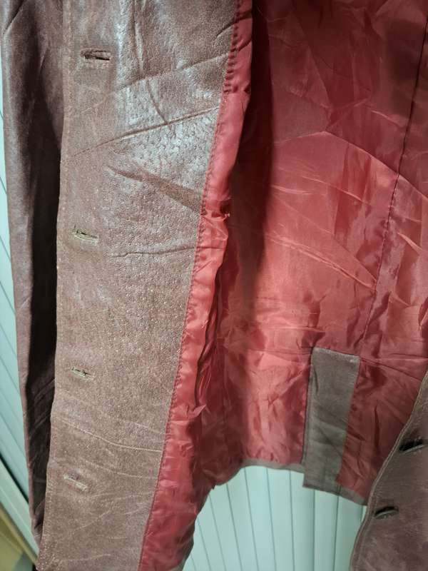 Vintage Burgundy Leather Jacket - Ladies Size S - Stunning Slim fit