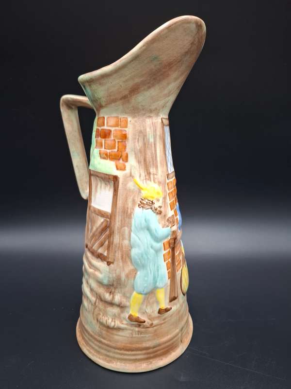 Vintage Hand Painted Burslem Jug / Ewer - Great Condition - 28cm high - H.G Wood Ltd, England