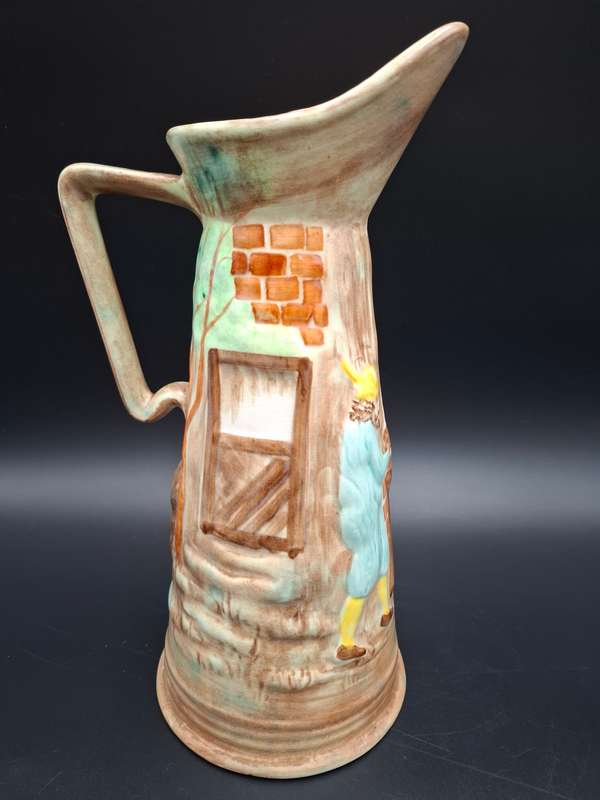 Vintage Hand Painted Burslem Jug / Ewer - Great Condition - 28cm high - H.G Wood Ltd, England