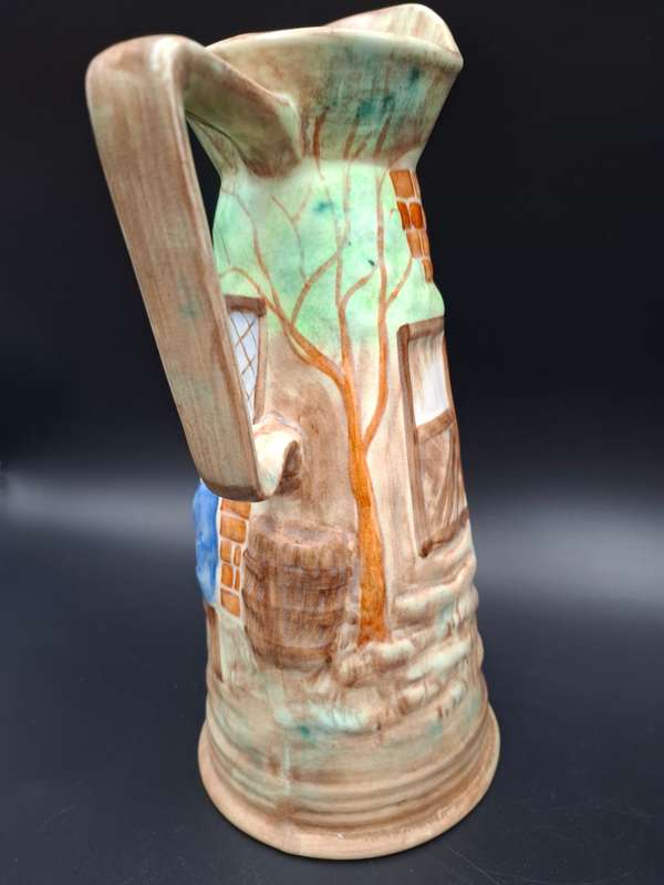Vintage Hand Painted Burslem Jug / Ewer - Great Condition - 28cm high - H.G Wood Ltd, England