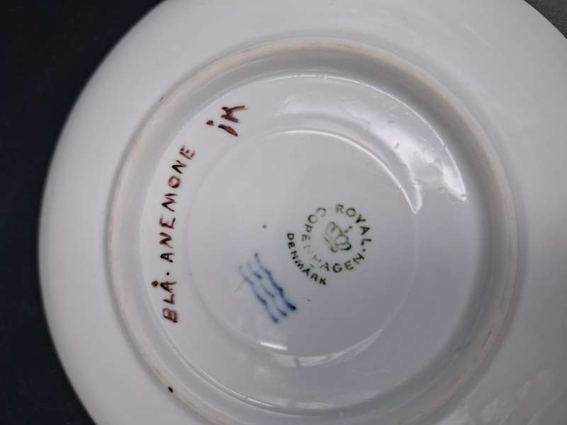Vintage Royal Copenhagen Blue Flora Danica Hand-Painted Trio with Gild Trim