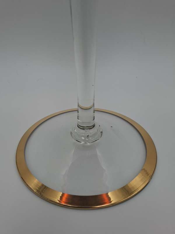 Gorgeous !! Vintage Long Stem Ruby Bohemian Gild Overlay & Beaded Glass Candy Bowl - 43cm H