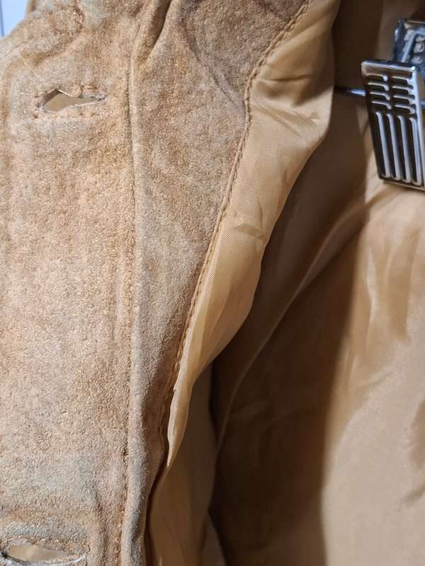Vintage Suede Jacket Fur Collar - Ladies Size S - great cut