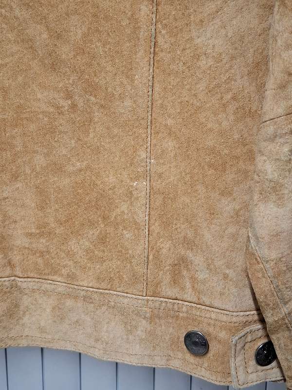 Vintage Suede Jacket Fur Collar - Ladies Size S - great cut