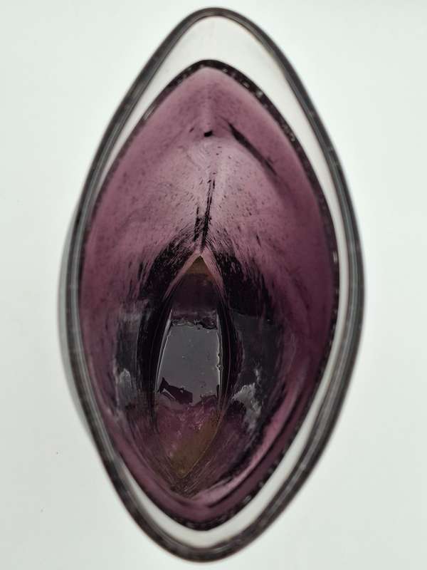 Exquisite Purple Handblown Glass Pillow Shape Vase - 30cm high
