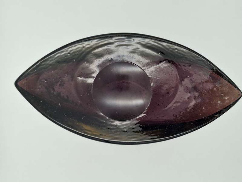 Exquisite Purple Handblown Glass Pillow Shape Vase - 30cm high