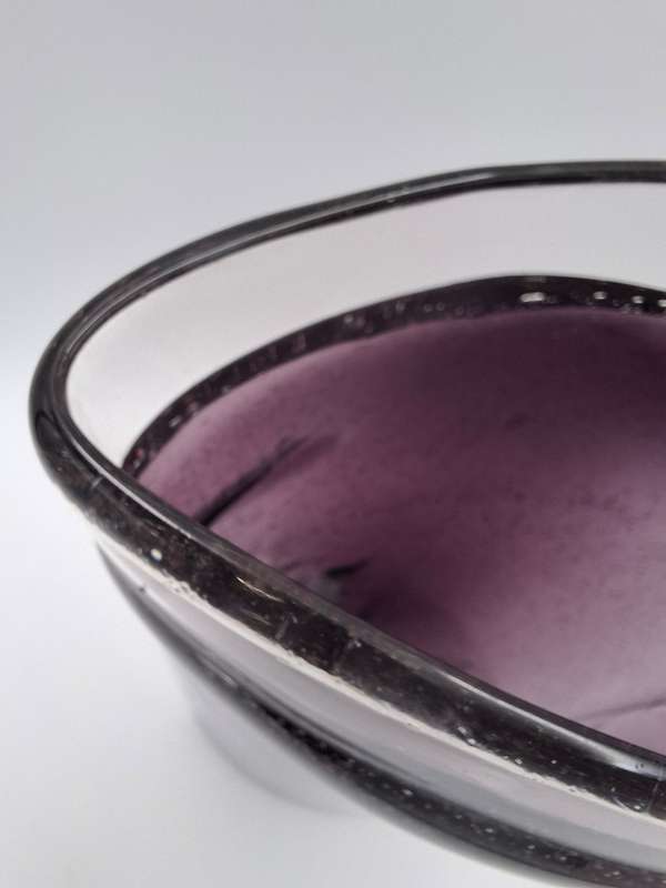 Exquisite Purple Handblown Glass Pillow Shape Vase - 30cm high