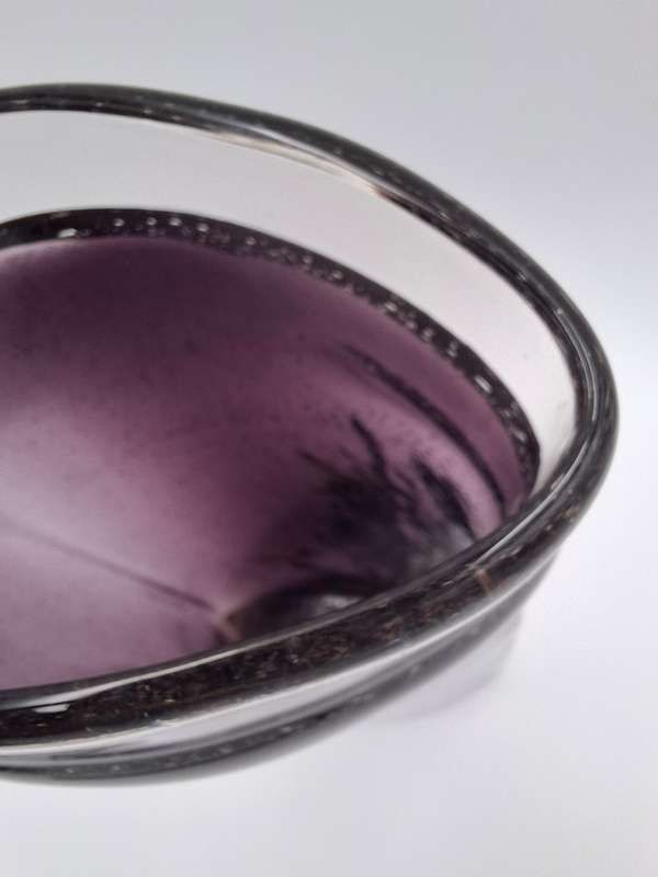 Exquisite Purple Handblown Glass Pillow Shape Vase - 30cm high