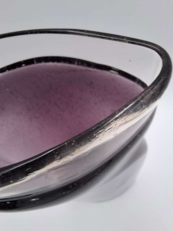 Exquisite Purple Handblown Glass Pillow Shape Vase - 30cm high
