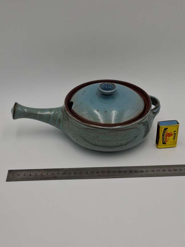 Duck Egg Blue Glazed Sauce Pot - Liebermann Pottery - perfect condition & stunning color