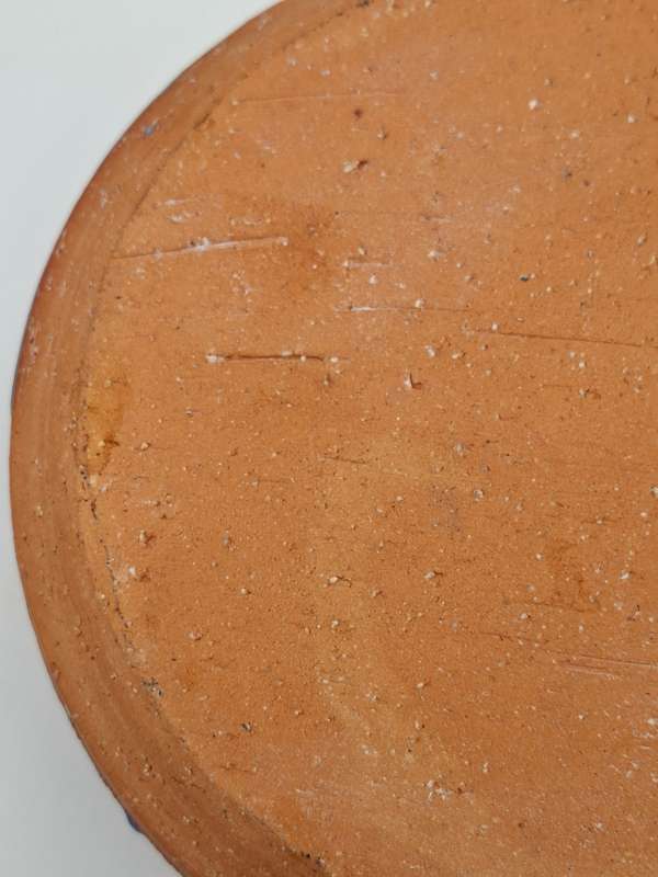 Gorgeous !! Clay Terracotta Serving Bowl with Lid - Cobalt Blue Inner Glazing & Beautifull Exterior
