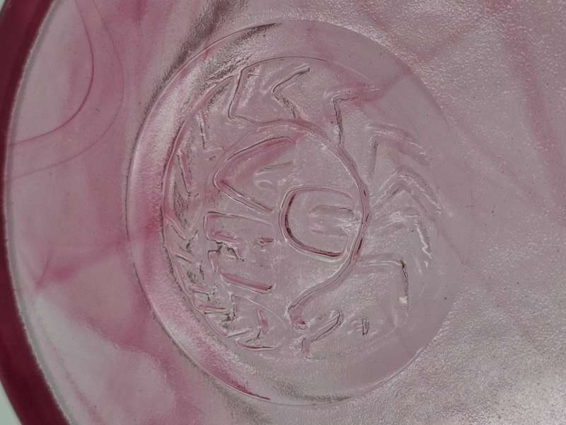 Vintage 1970's Kosta Boda Swirl Pink Glass Bowl handmade in Sweden by famous Ulrica Hydman Vallien