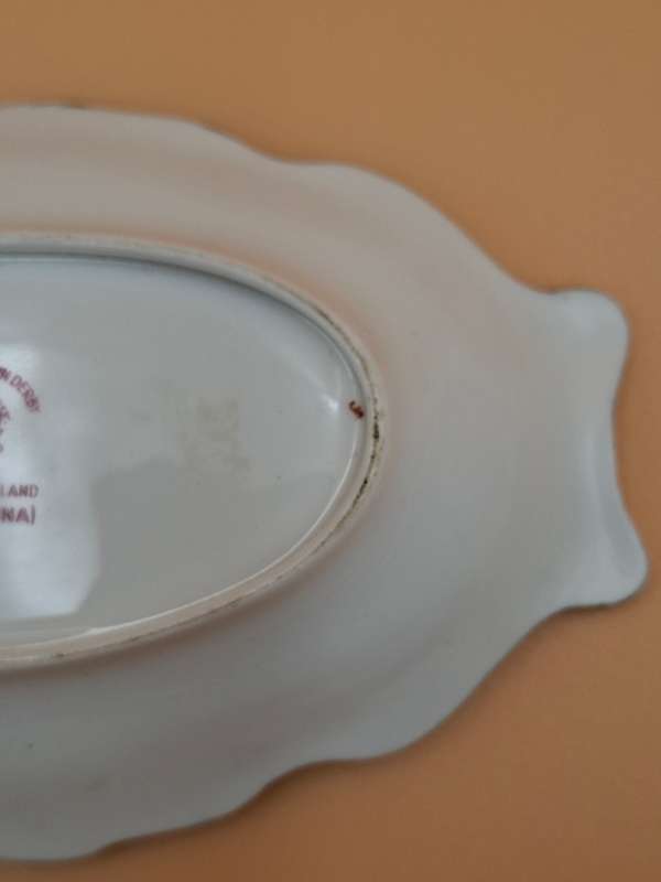 Vintage Royal Crown Derby Old Bone China - Oval Pin Dish
