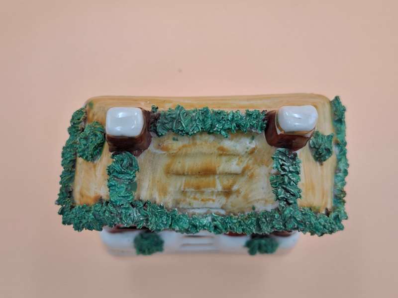 Vintage Staffordshire House Coin Bank with Gold Accent Trim