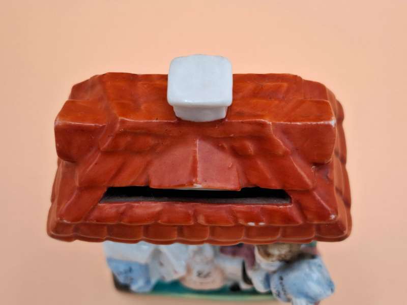 Vintage Ceramic Miniature Building - Savings Bank - Collectable