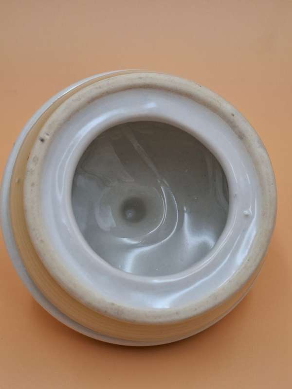Vintage Porcelain Tea Caddy Storage Jar - White with lid in excellent condition