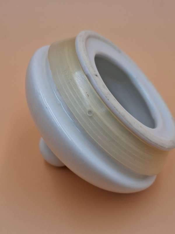 Vintage Porcelain Tea Caddy Storage Jar - White with lid in excellent condition