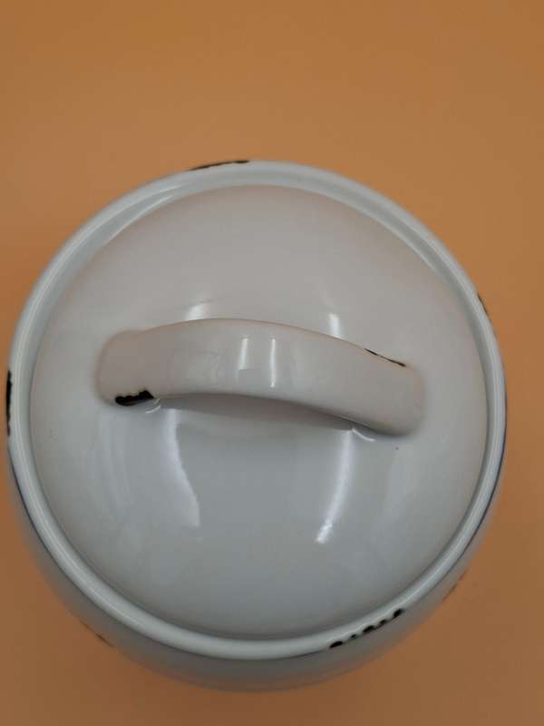 Vintage looking Ceramic Storage Canisters Coffee & Sugar with Blue Letters