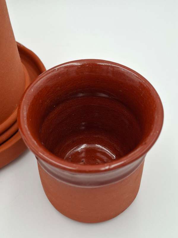 Terracotta Water Jug with Cup & Drip Tray - A Rustic match