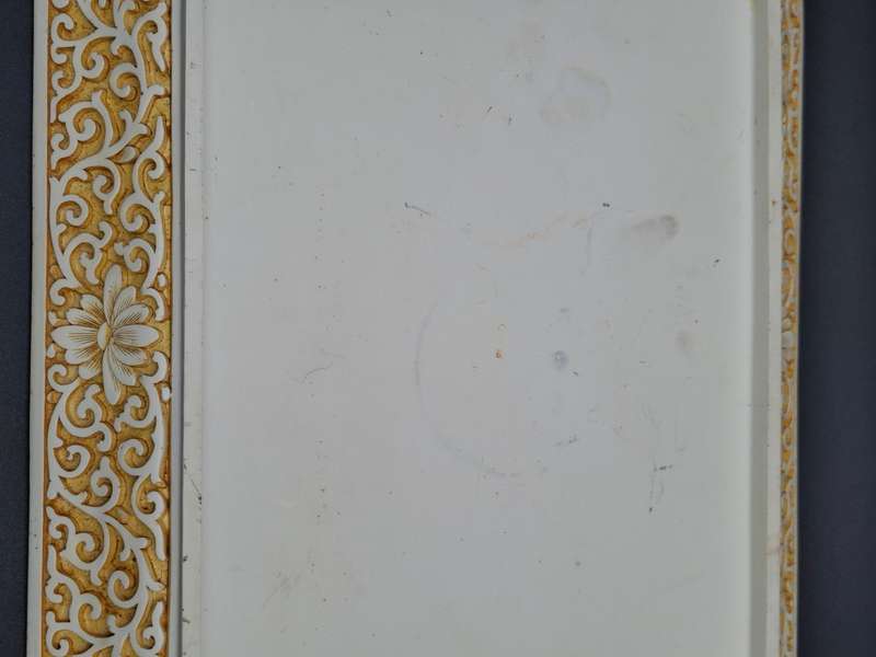 Vintage Ivory Cinnabar Carved Rectangular Tray - Unique & Rare