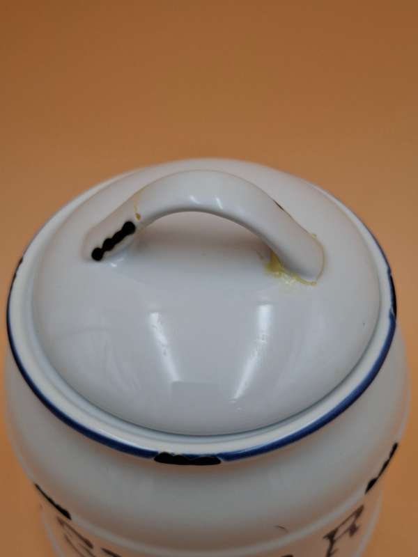 Vintage looking Ceramic Storage Canisters Coffee & Sugar with Blue Letters