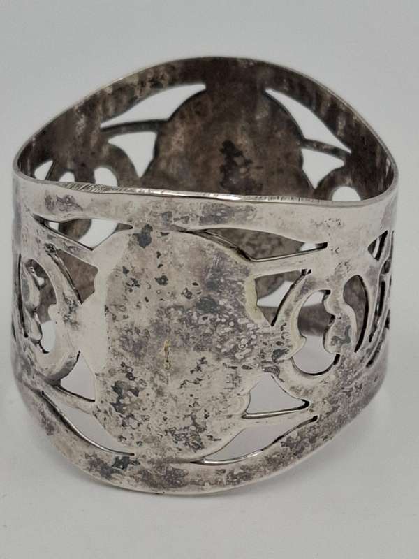 Vintage Silver Plated Filigree Baby Bracelet/Serviette Ring - Great Condition