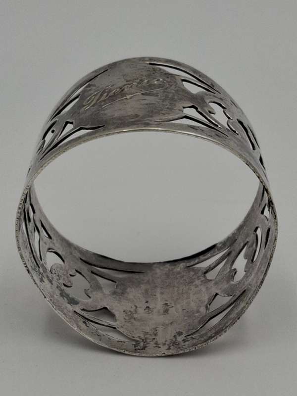 Vintage Silver Plated Filigree Baby Bracelet/Serviette Ring - Great Condition