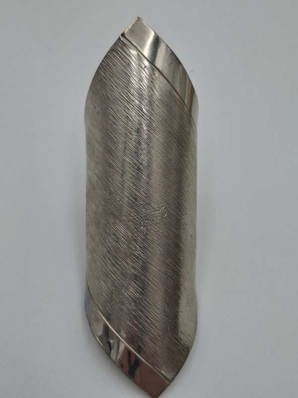 6x Vintage Serviette Rings - Bolivia Pewter - Aztec Themed Folded Design
