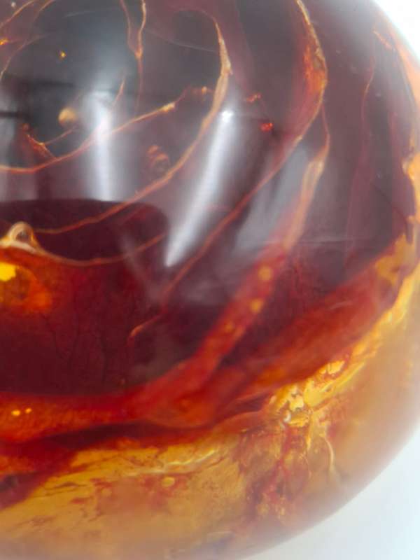 Resin Paperweight with Floating Gilded Red Rose