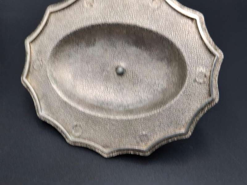 Godinger Silver Plated Jewelry / Trinket Box - Scalloped & Lid with Velvet Interior
