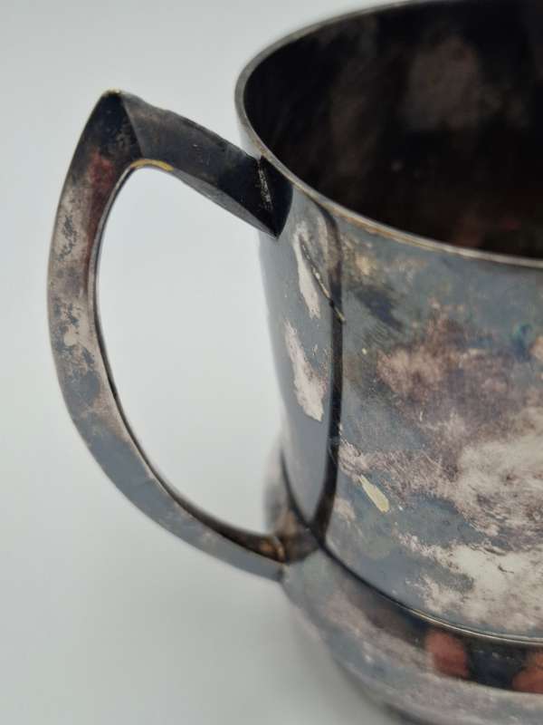 Vintage Leonard Silver Plated Baby Cup with aged Patina - 7CM H
