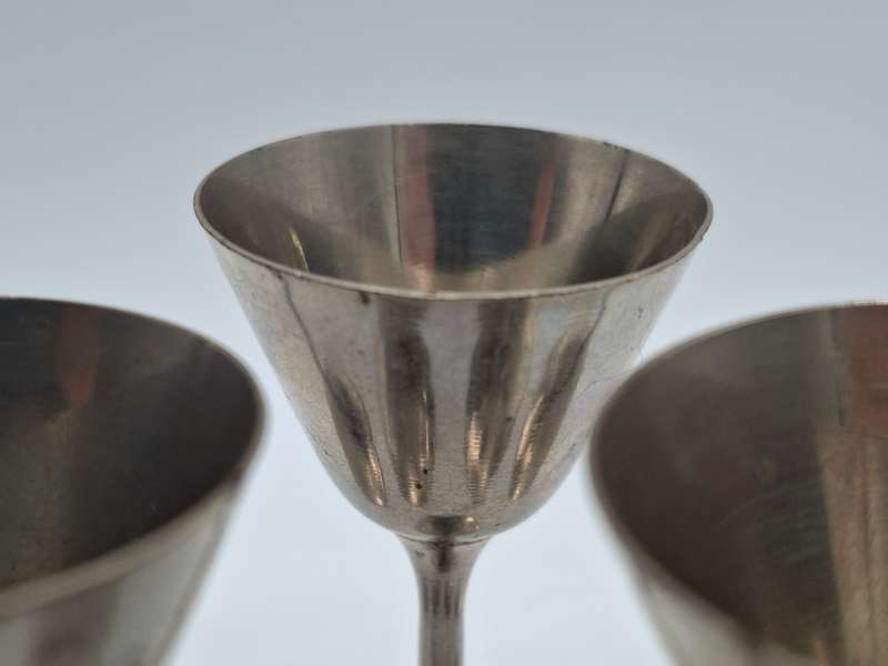 Antique Silver Plated Liqueur Goblets - 12cm H in Great Condition