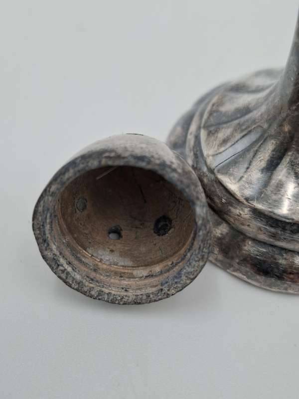 Vintage EP Lead Canada Salt & Pepper Shaker Dispensers - Solid and Elegant