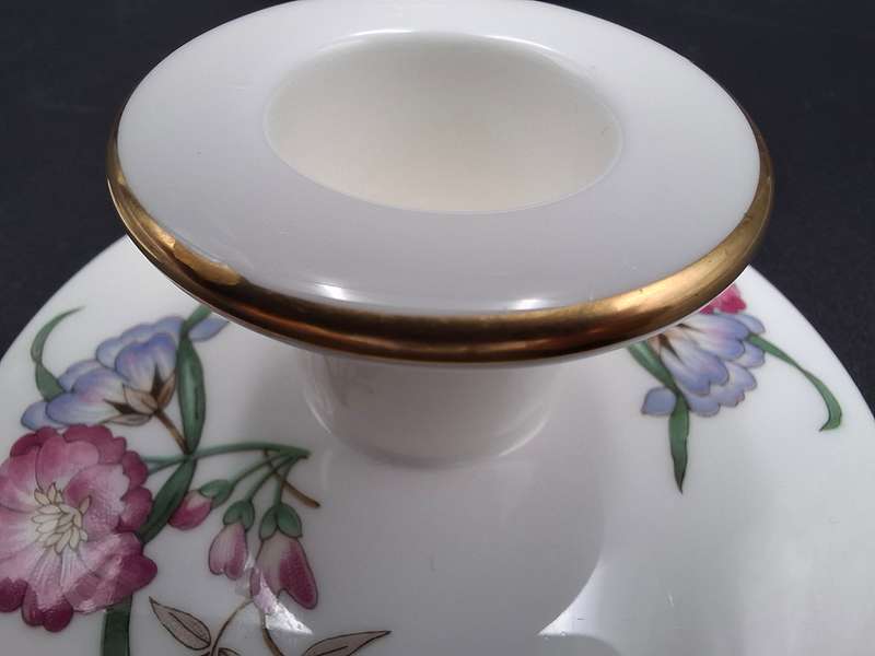 Vintage Wedgwood Bone China - Pair of Candle Sticks & a Pin Dish - Great Condition