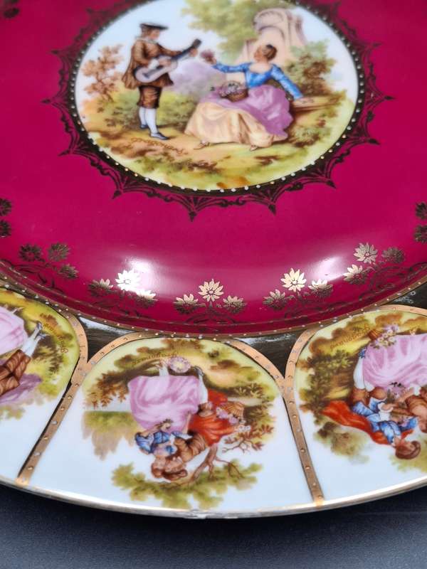 Vintage Bavaria West Germany Fragonard Victorian Design Serving Plates - Pair - 28cm diameter